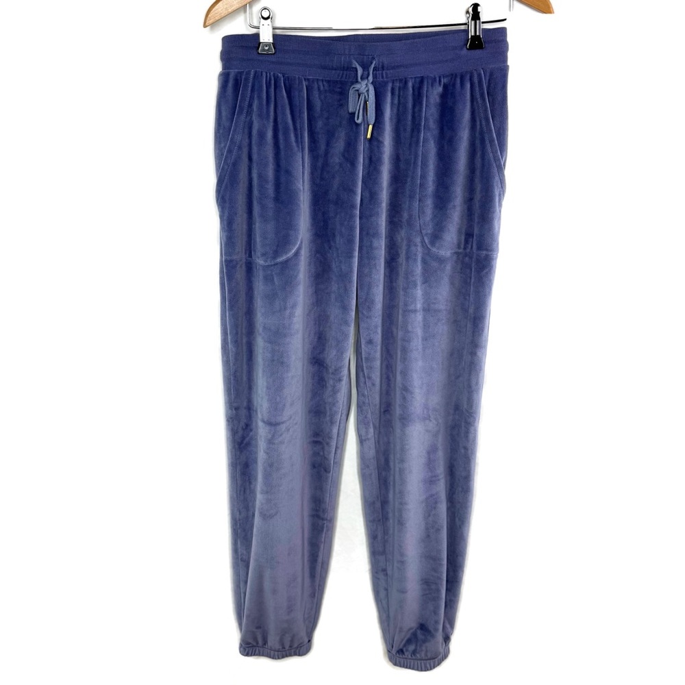 Donna Karan Indigo Purple Plush Velour Pajama / Lounge Pants